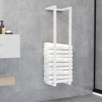 Metalowy stelaż wiszący na ręczniki do łazienki biały