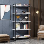 Regał na książki loft z metalowym stelażem