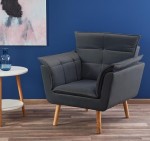 Szary tapicerowany fotel wypoczynkowy loft