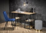 Designerskie biurko loft z półkami dąb sonoma