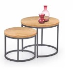 Zestaw okrągłych  stolików do kawy loft metalowe