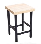 Taboret loftowy metalowy czarny + dąb sonoma 