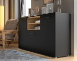 Elegancka szafka z półkami czarny/artisan