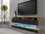 Wiszące szafki RTV z półkami dąb artisan/czarny 160 cm