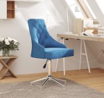 Niebieskie krzesło biurowe pikowane