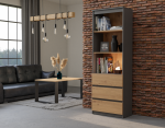Regał biurowy biblioteczny z szufladami antracyt
