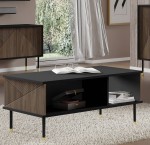 Elegancka ława do salonu z półkami dąb catania