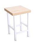 Taboret kuchenny metalowy biel + sonoma