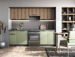 Pistacjowe meble kuchenne z orzechem 240cm