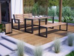 Meble ogrodowe tarasowe ławki ze stołem 175 cm
