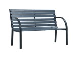 Szara drewniana ławka ogrodowa miejska 120 cm
