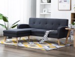 Nowoczesna sofa narożna w kolorze ciemnoszarym
