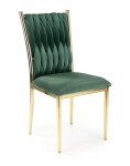 Designerskie krzesło butelkowa zieleń / złoto glamour