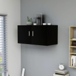 Ścienna szafka wisząca czarna 80 cm
