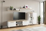 Komplet mebli z komoda i szafką RTV biel/artisan