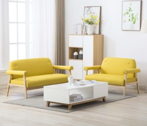 Komplet mebli wypoczynkowych - żółte sofy