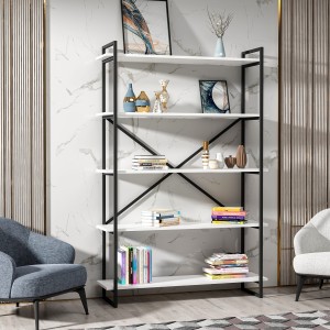 Biały regał na książki w stylu loft