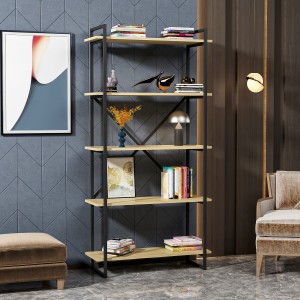 Półka stojąca na książki regał loft dąb/czarny