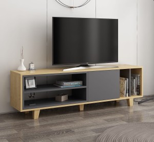 Komoda pod TV na nóżkach dąb/antracyt 160 cm