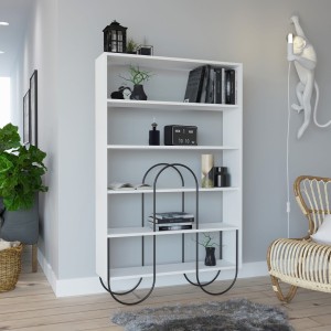 Regał industrialny loft na metalowym stelażu