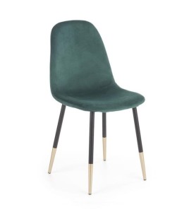 Eleganckie krzesło w stylu glamour butelkowa zieleń
