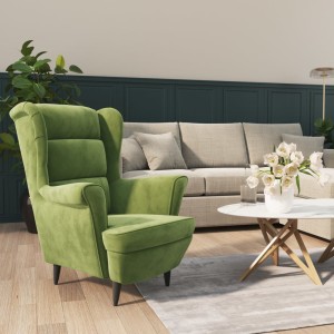 Zielony fotel wypoczynkowy uszak