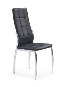 Czarne krzesło metalowe z ekoskórą do jadalni