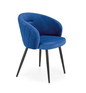 Granatowe okrągłe krzesło do jadalni loft