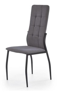 Krzesło pikowane oparcie tkanina + metal loft szary