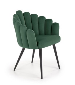 Zielone krzesło z oparciem muszla fotel loft
