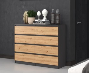Szafka z szufladami komoda loft 120cm antracyt