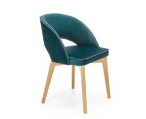 Zielone krzesło z oparciem drewniane