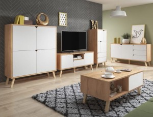 Komplet mebli z komodami i stolikiem dąb craft