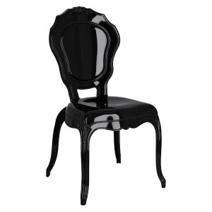 Eleganckie czarne krzesło do jadalni glamour