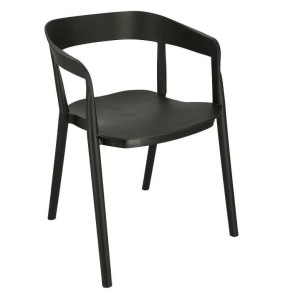 Czarne krzesło z tworzywa sztaplowane