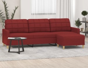 Bordowa sofa wypoczynkowa narożnik