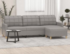 Sofa do gabinetu z dostawianą pufą podnóżkiem