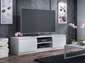 Biała szafka telewizyjna z półkami 120 cm 