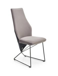 Eleganckie szare krzesło velvet na metalowym stelażu