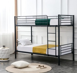 Czarne metalowe łóżko piętrowe 90x200 cm