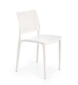 Białe krzesło z tworzywa do ogrodu