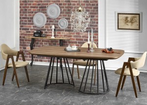 Industrialny stół rozkładany orzech 180cm
