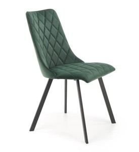 Designerskie krzesło z przeszyciami butelkowa zieleń