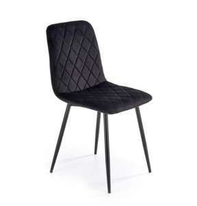 Czarne krzesło z przeszyciami velvet