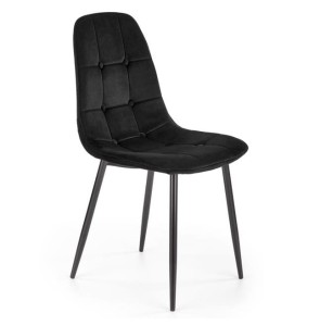 Czarne pikowane krzesło kuchenne