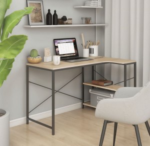 Biurko narożne z półkami loft