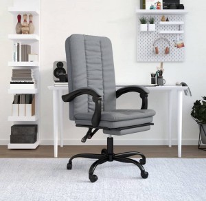 Krzesło biurowe z podnóżkiem szary