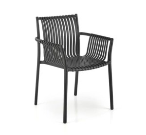 Czarne krzesło z podłokietnikami do ogrodu