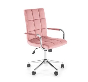 Różowe krzesło obrotowe do biurka