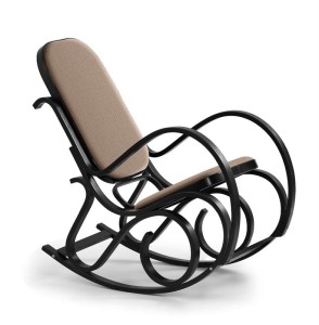 Drewniany fotel bujany wenge